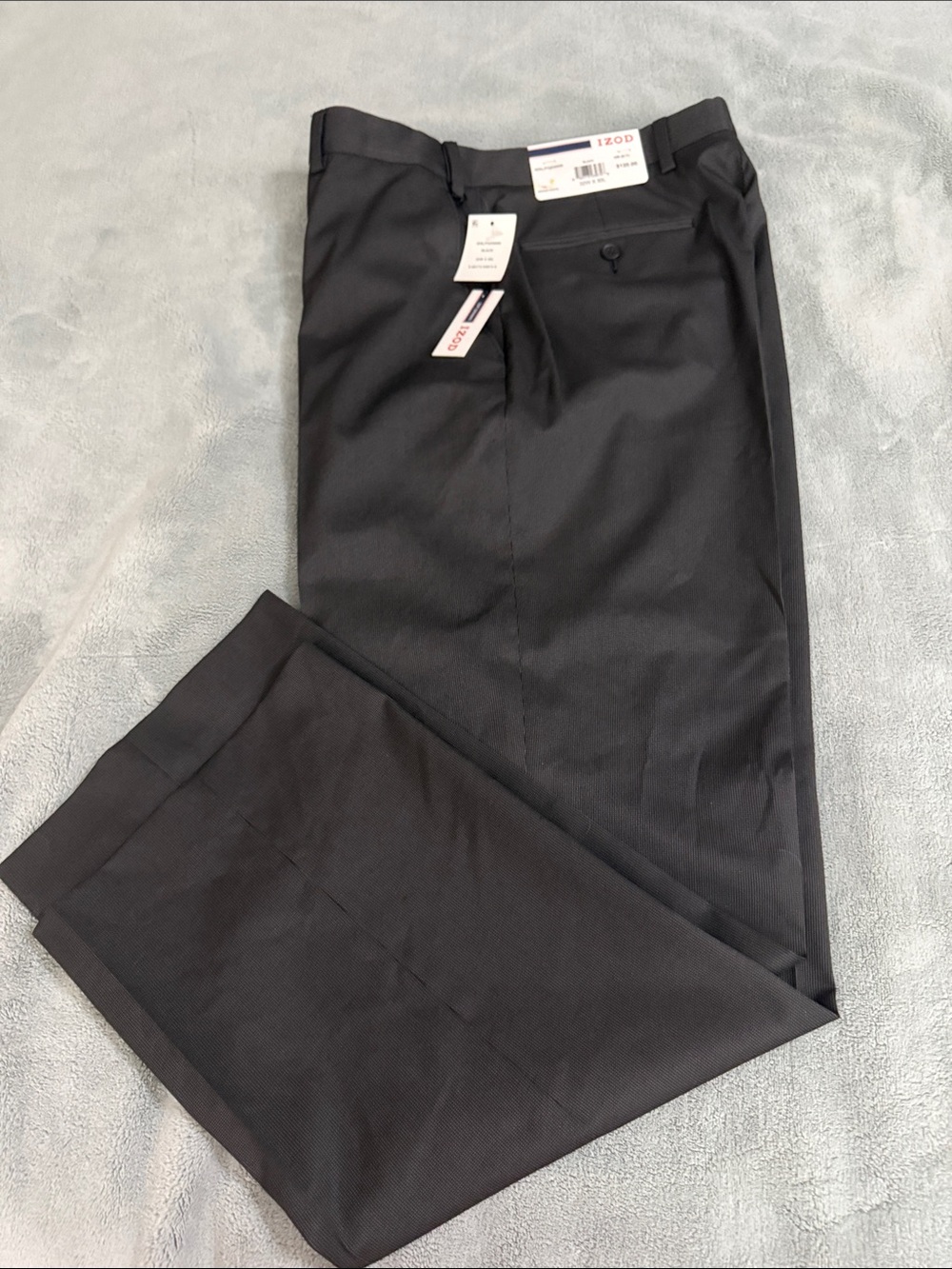 Izod Men's Black Dress Pants - Classic Straight Leg